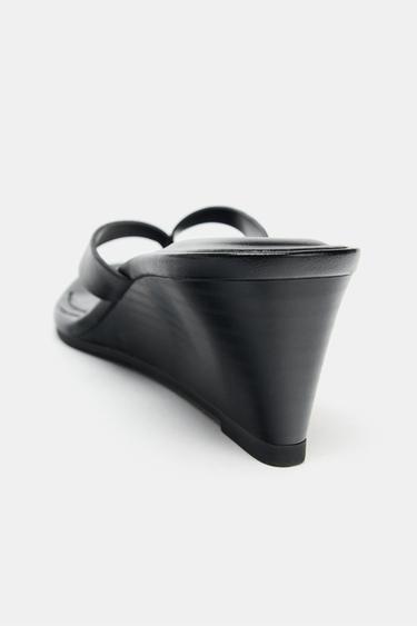 SANDALES À TALONS COMPENSÉS - Noir de Zara - Image 6