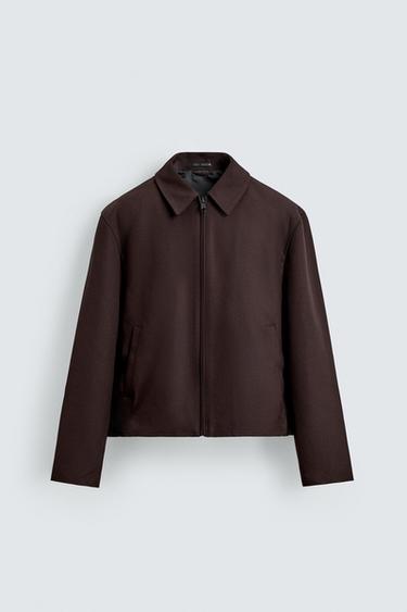 Zara CROPPED FIT JACKET - Maroon