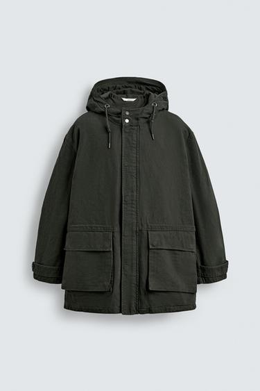 PARKA LAVÉE COUPE RELAX - Marron clair de Zara - Image 7