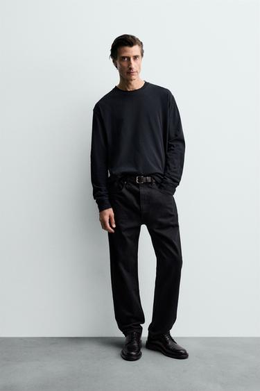 LIGHTWEIGHT LONG SLEEVE T-SHIRT - Dark navy by Zara