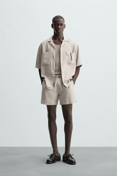 BERMUDA 100% LINO - Beige de Zara