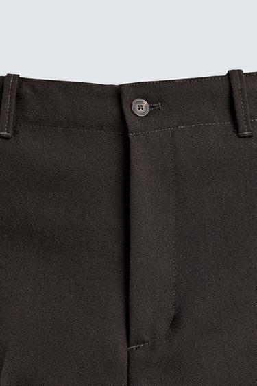 100% WOOL FLARE FIT TROUSERS - Chocolate by Zara - Image 7