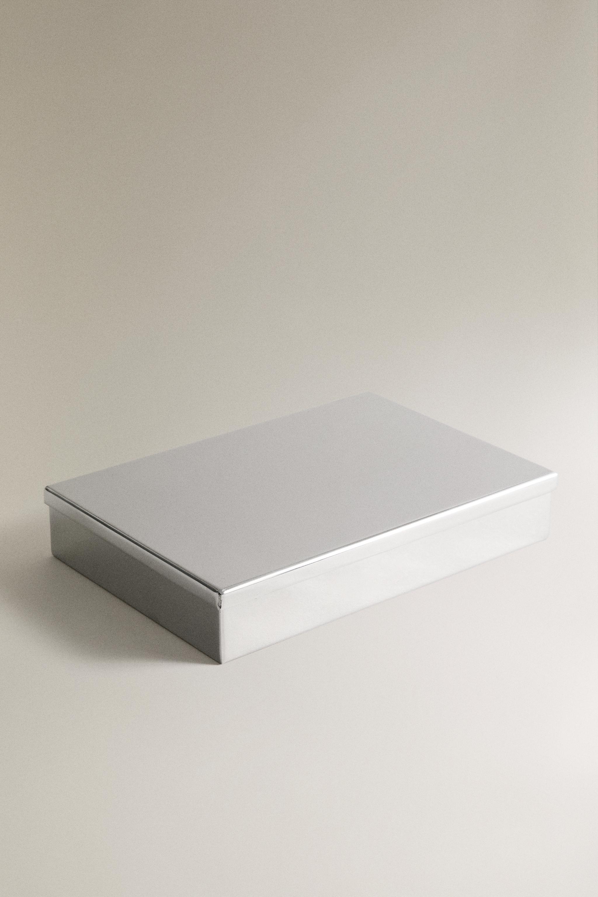 STEEL BOX WITH LID — Silver
