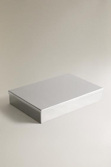 STEEL BOX WITH LID - Silver by Zara - Image 0