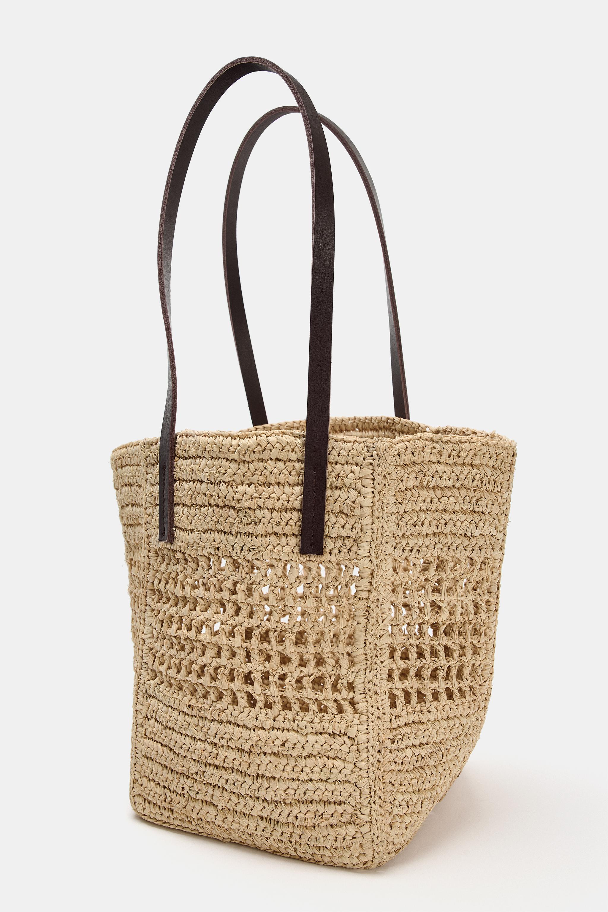 Женские сумки Zara RAFFIA MINI SHOPPER — фото 4