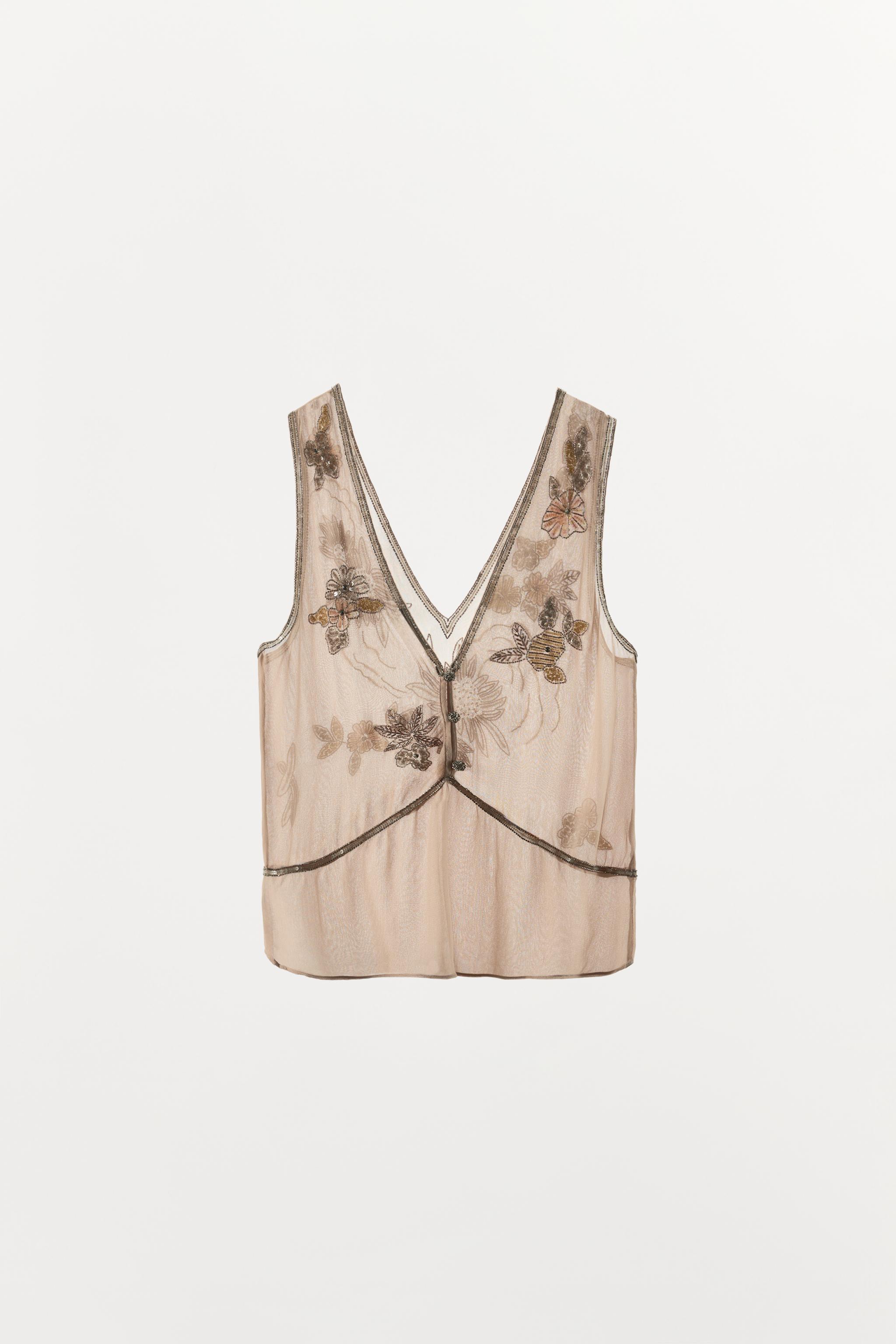 Женские рубашки Zara ZW COLLECTION EMBROIDERED TOP — фото 8