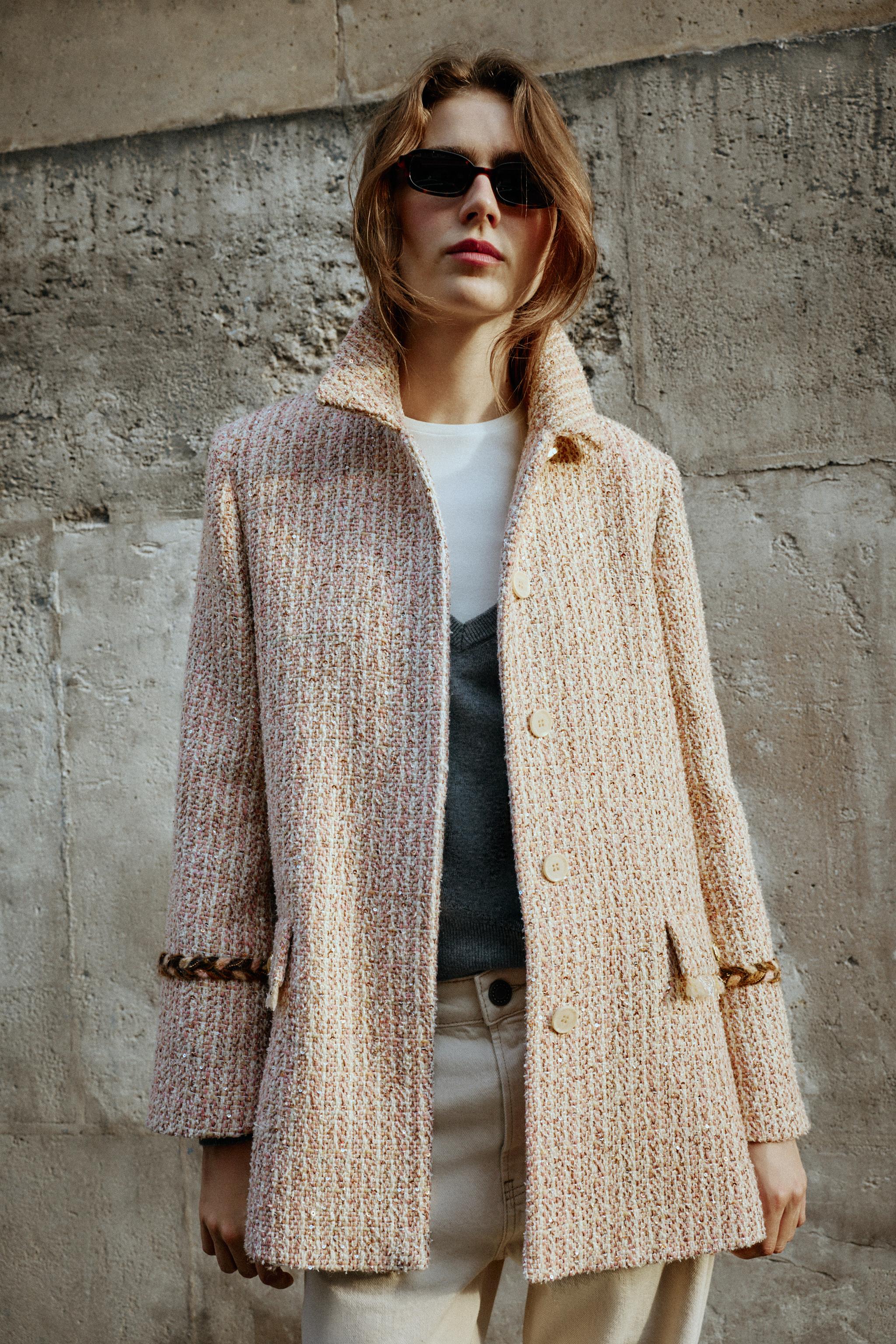 Sequinned Structured Coat by Zara