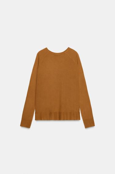 PULL EN MAILLE FINE - Moutarde de Zara - Image 7