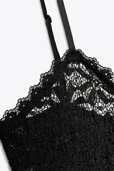 LACE STRAPPY TOP - Black by Zara - Image 6