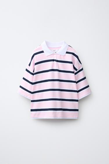 Zara TRIIBULINE POLOSÄRK NUMBRIGA - Valge/roosa - Pilt 0