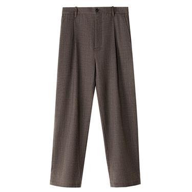 بنطلون صوفي بثنيات - رمادي داكن الخاص بـ Zara