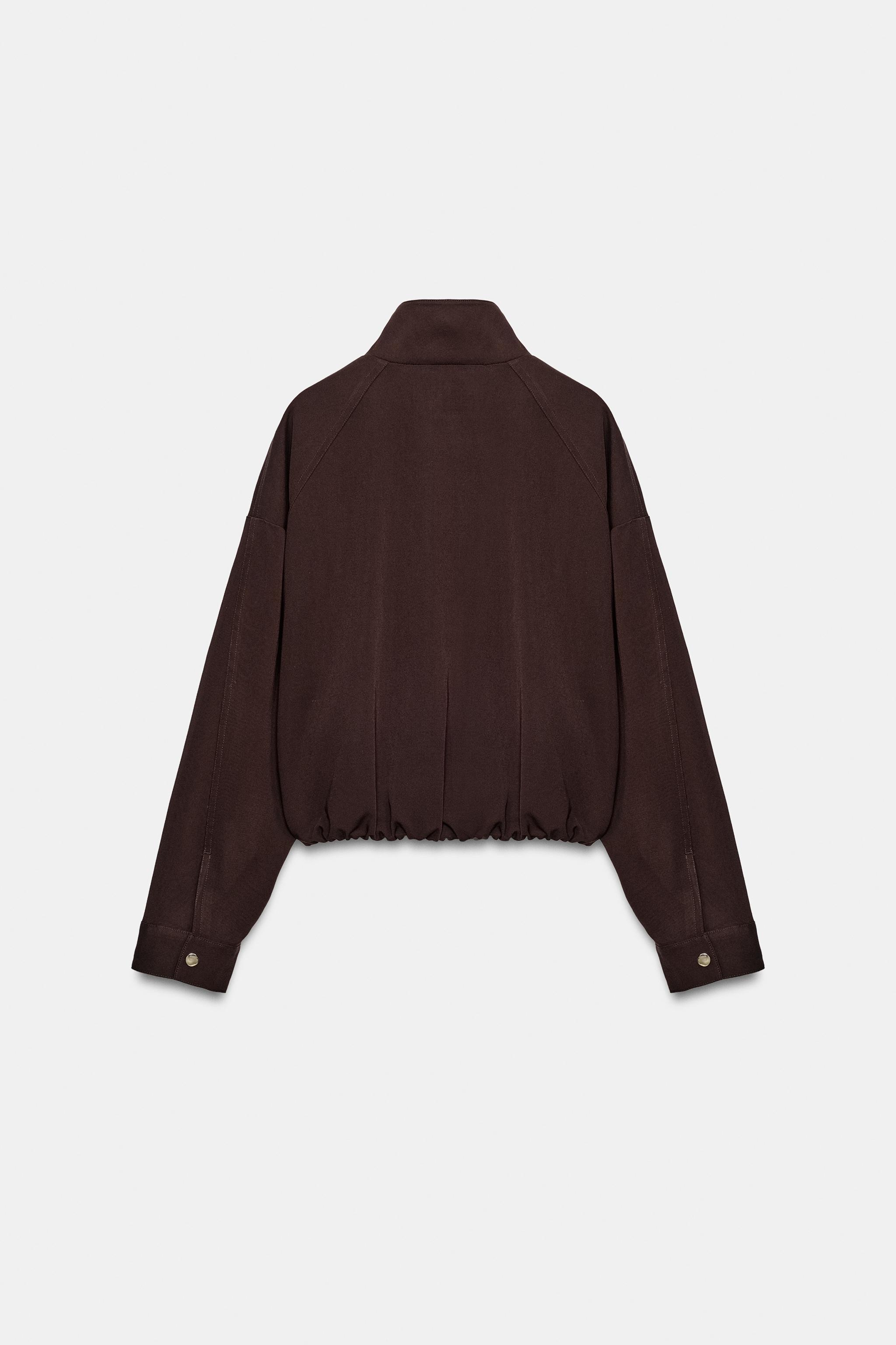 Zara Dik Yaka Bomber Ceket görsel 7