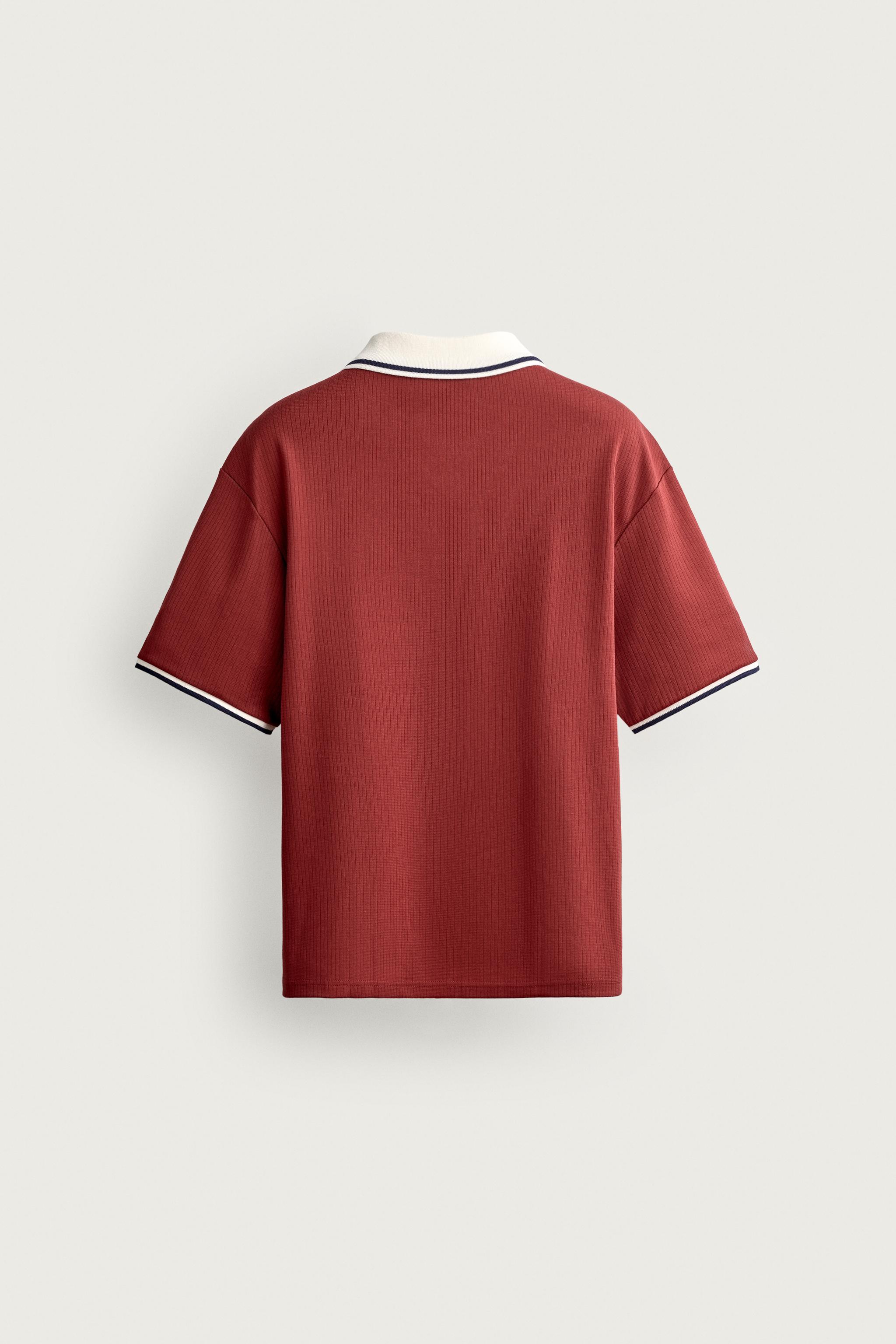 RETRO SOCCER RELAXED FIT POLO — Red