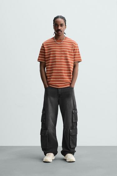 CAMISETA MEDIUM WEIGHT BÁSICA - Marrón / Crudo de Zara