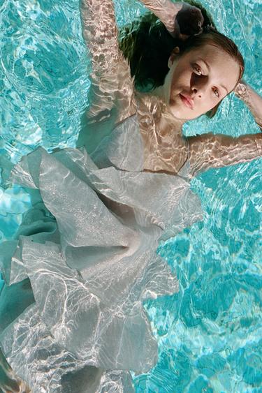 SHORT RUFFLED DRESS - Silver by Zara - Image 4