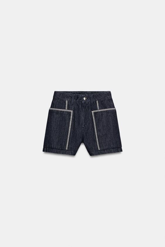 SHORT Z1975 BRODÉ - Bleu de Zara - Image 5