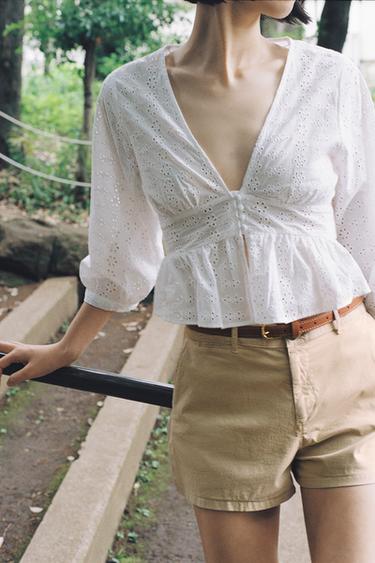 CUTWORK EMBROIDERY SHIRT - White by Zara