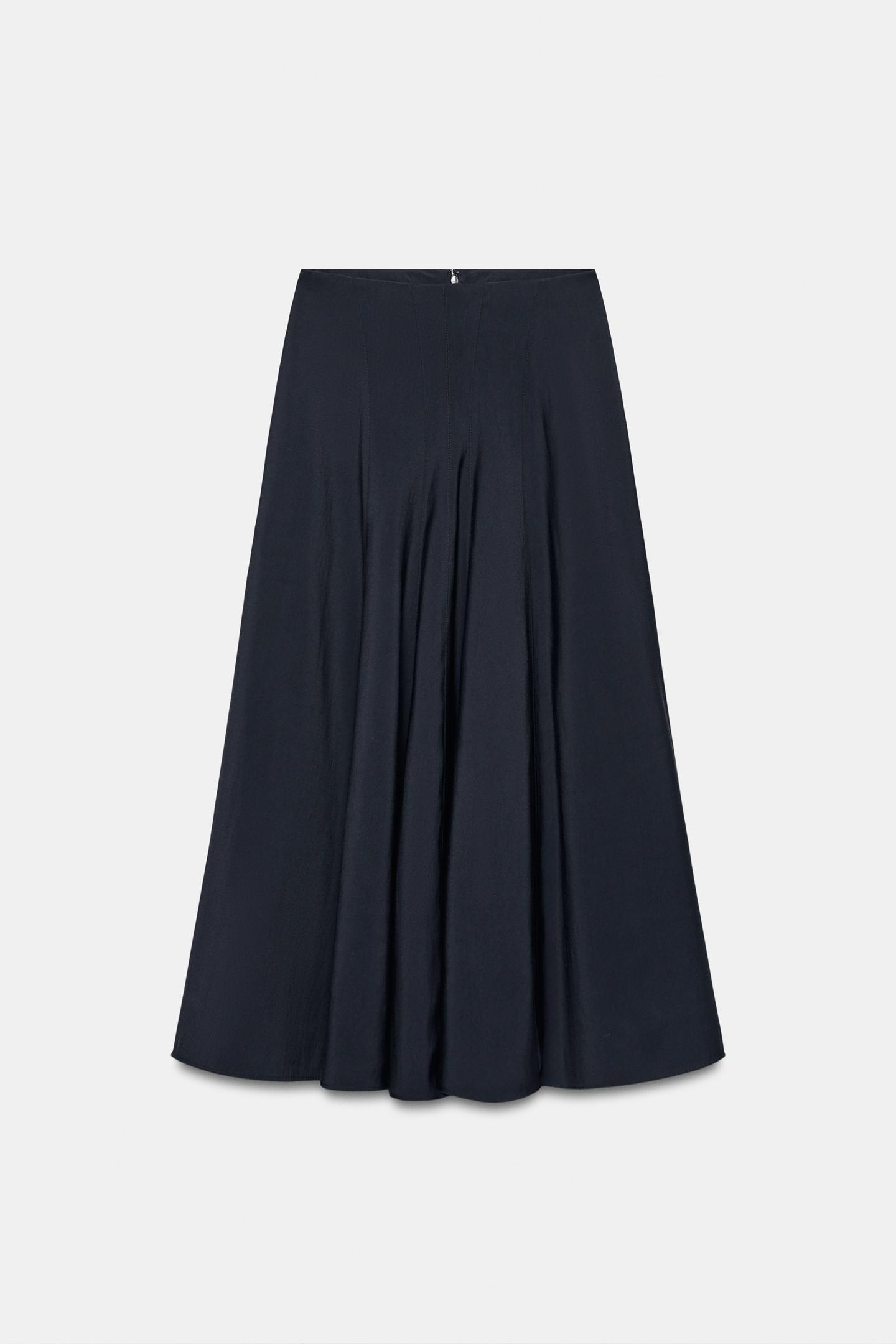 Женская юбка Zara ZW Collection MIDI, цвет: Тёмно-синий — фото 6