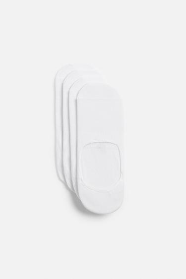 PACK OF 4 NO-SHOW SOCKS - White by Zara
