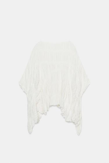 TOP CAPE TEXTURÉ - Blanc de Zara - Image 6