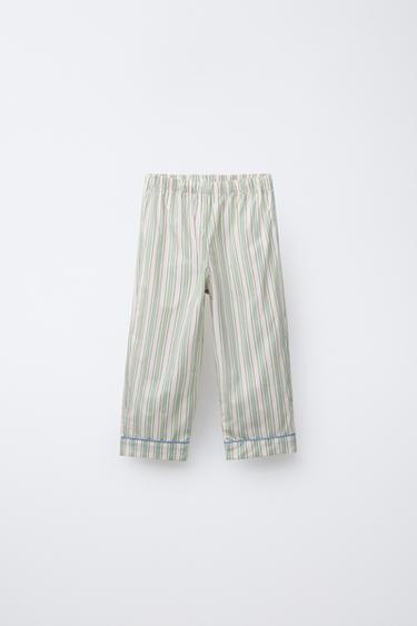 3-6 ANS/ PYJAMA CHEMISE ET PANTALON RAYURES - Vert de Zara - Image 3