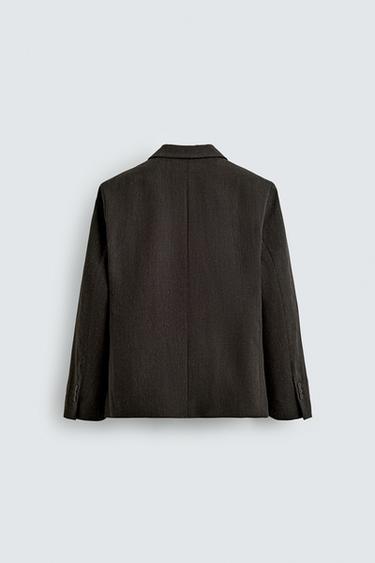 DOUBLE-BREASTED WOOL BLEND SUIT BLAZER - brown vigore by Zara - Image 7