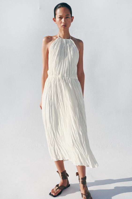 ZW COLLECTION PLEATED HALTER DRESS from Zara - $99.90