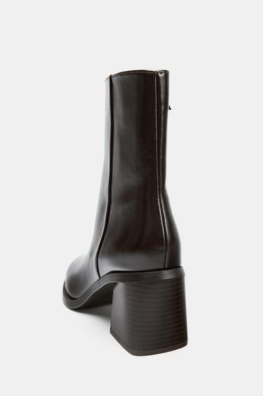 WIDE-HEEL ANKLE BOOTS - Brown by Zara - Image 5