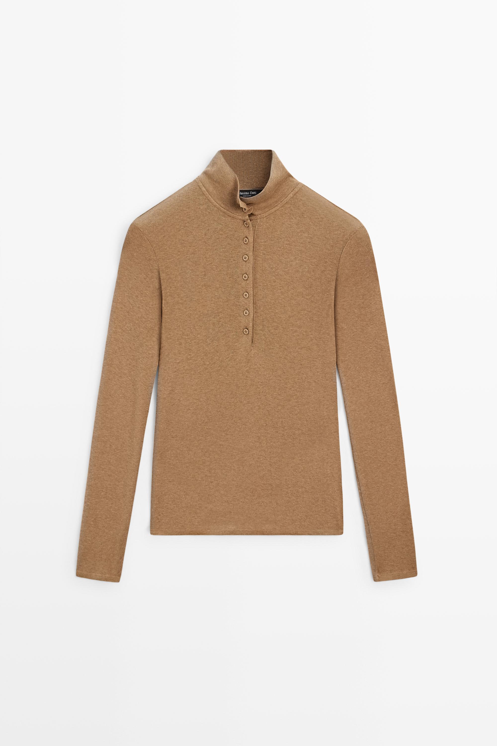 Long sleeve mock neck T-shirt