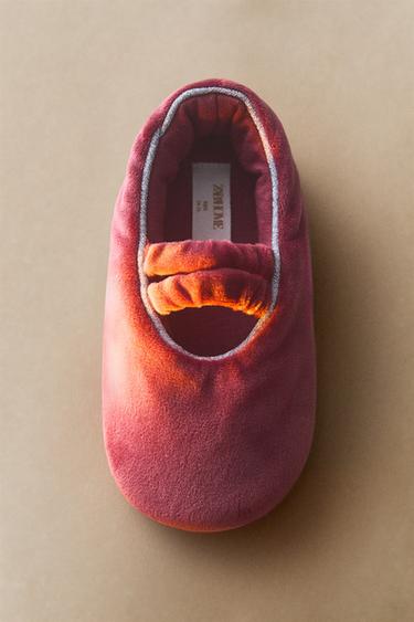 KIDS' VELVET BALLET FLATS — Red 1