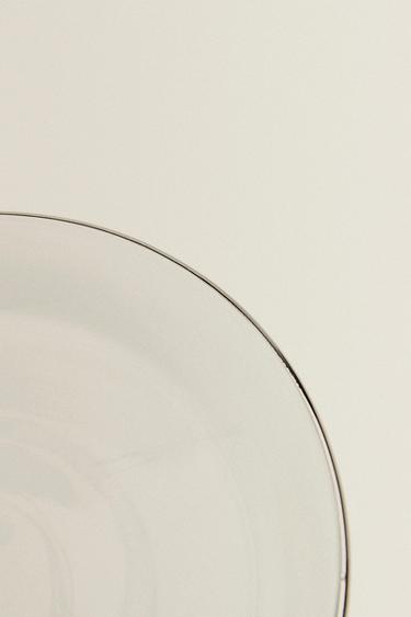 BOROSILICATE GLASS SIDE PLATE WITH RIM - Silver by Zara - Image 4