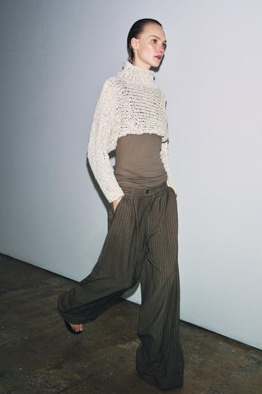 PANTALON RAYURES JACQUARD ZW COLLECTION - Vison de Zara - Image 5