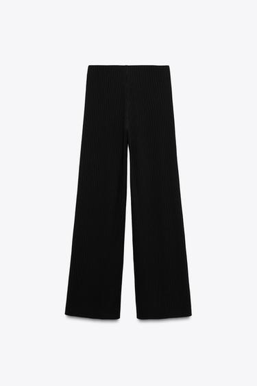 HOSE MIT RIPPENMUSTER - Schwarz von Zara