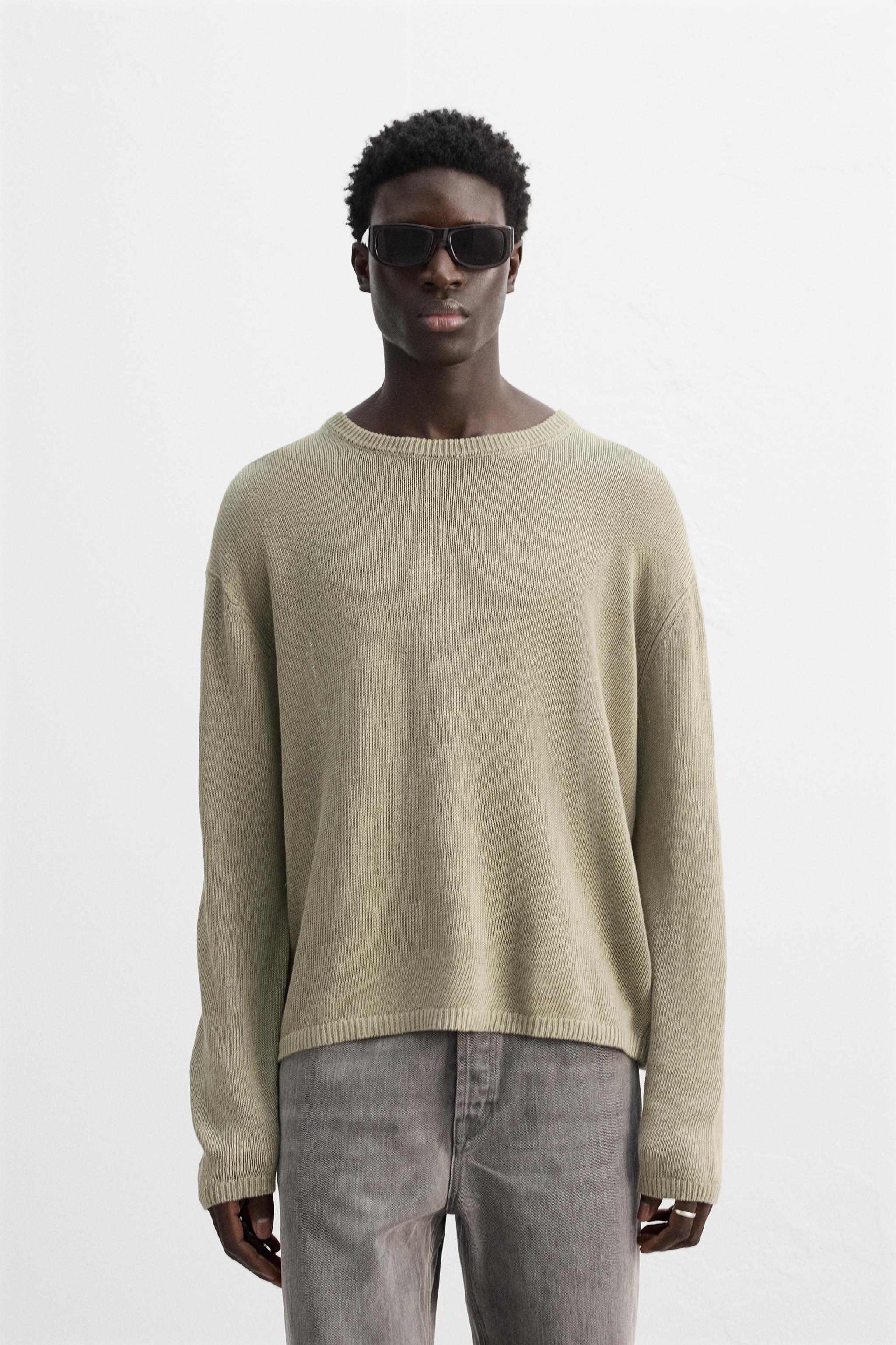 100% LINEN SWEATER - Dark navy | ZARA United States