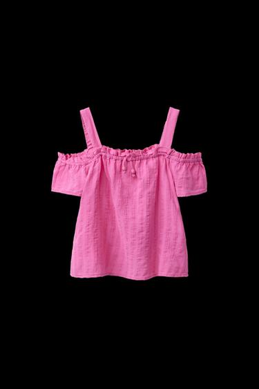 Zara OFF-THE-SHOULDER TOP - Dark fuchsia - Image 0