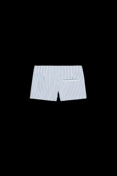 Zara STRIPED SHORTS - Blue / White