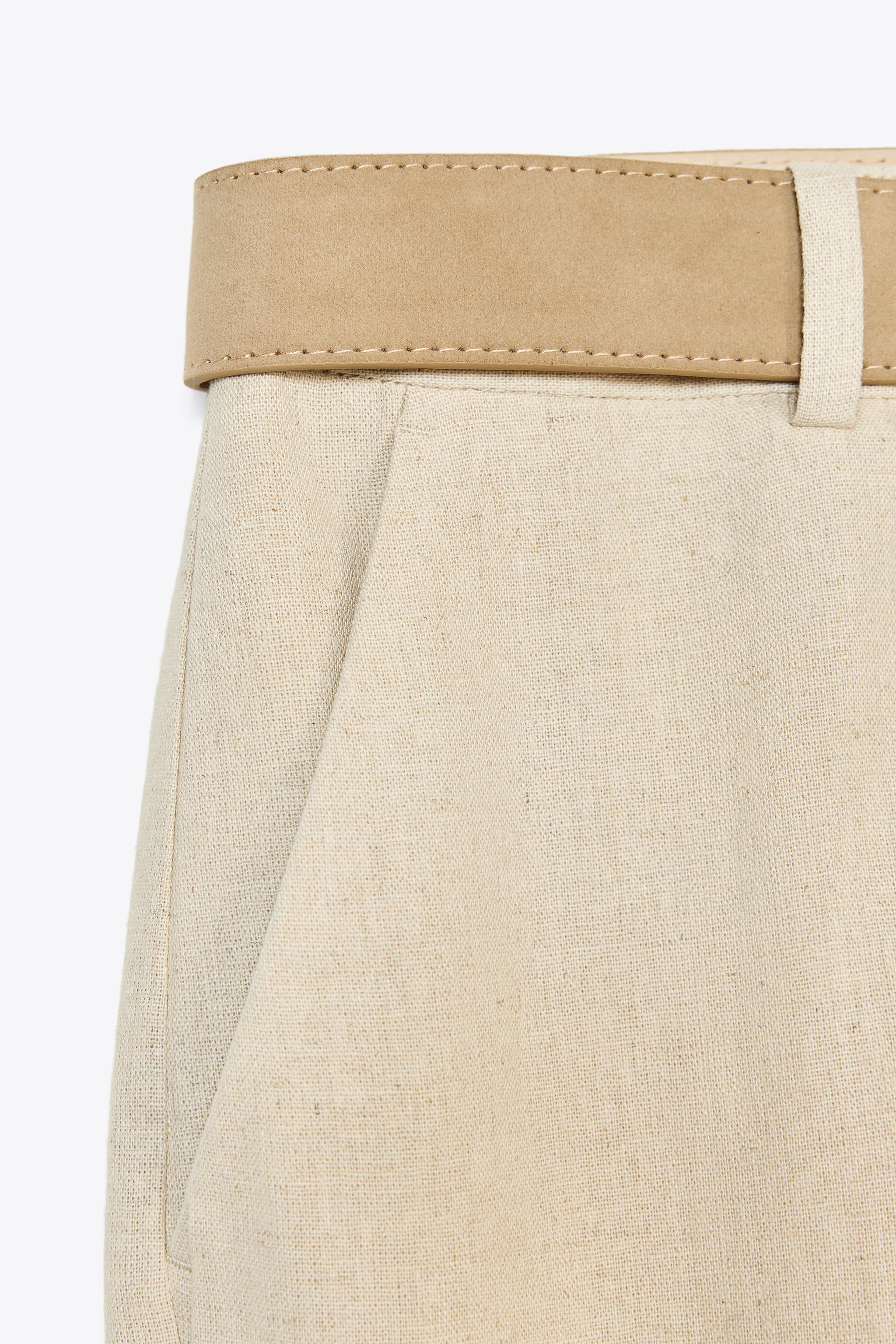 LINEN CULOTTES WITH BELT