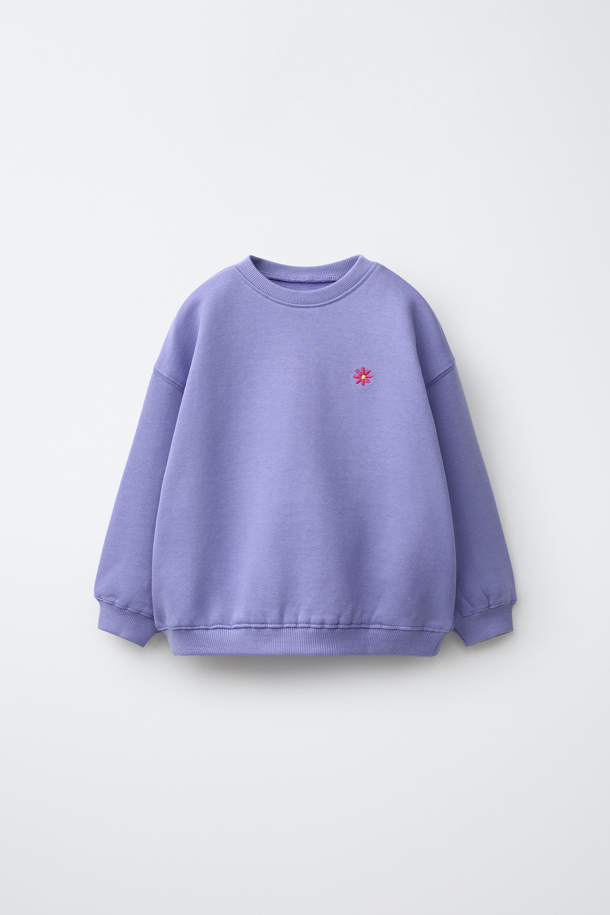 DAISY EMBROIDERED FLEECE SWEATSHIRT