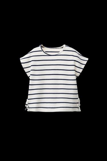 CAMISETA PIQUÉ RAYAS - Marino de Zara