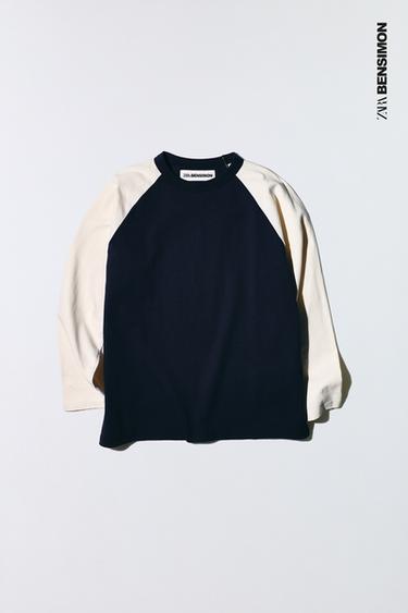 BENSIMON ® X ZARA RAGLAN SLEEVE T-SHIRT - Navy blue by Zara