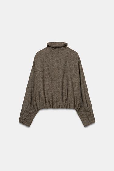BLOUSON À CHEVRONS AVEC LAINE - marron chiné de Zara - Image 6