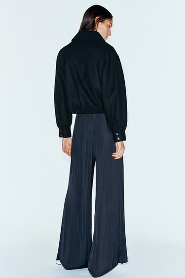 بنطلون منسدل عريض - أزرق ليلي الخاص بـ Zara