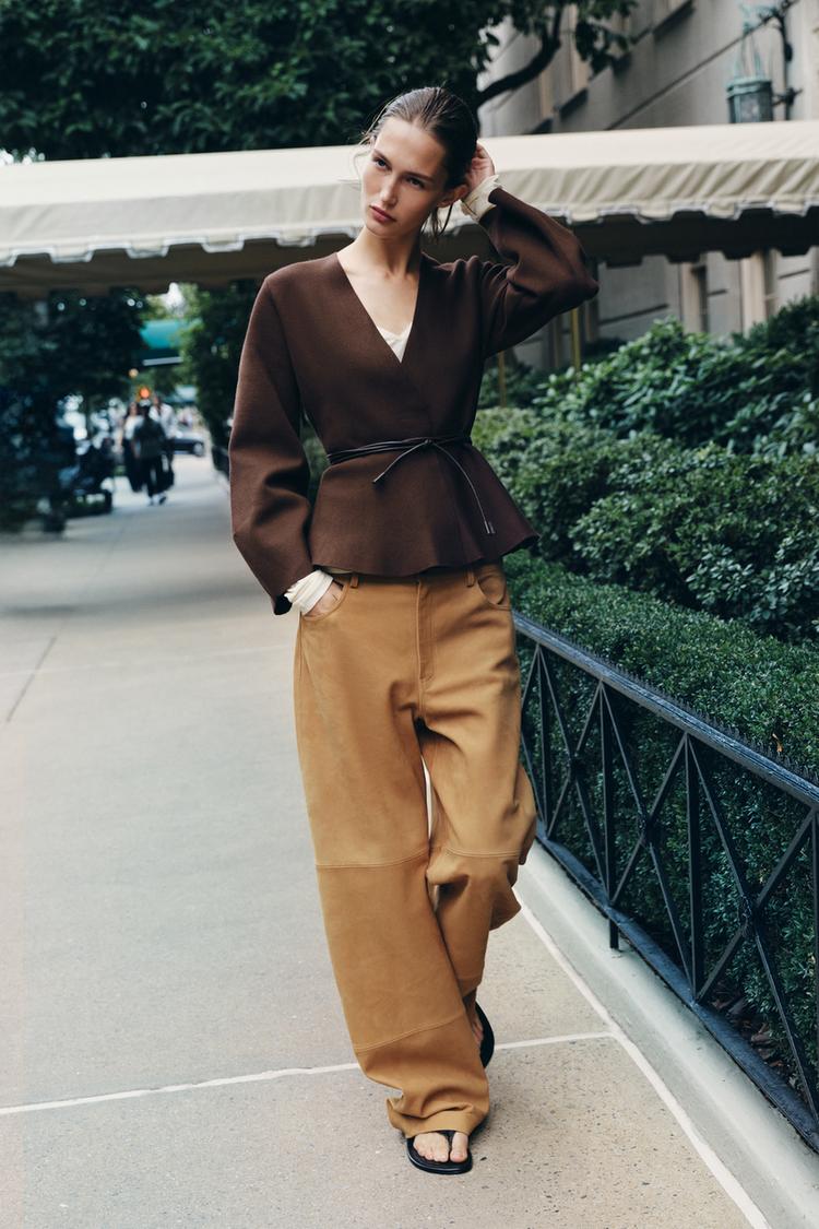 Tie Belt Black Belted Cardigan Sweater Ink Lena Wool Tie Waist