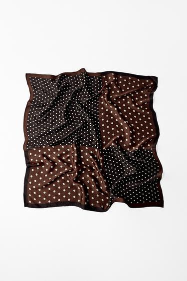 Zara DOT PRINT SCARF - Brown