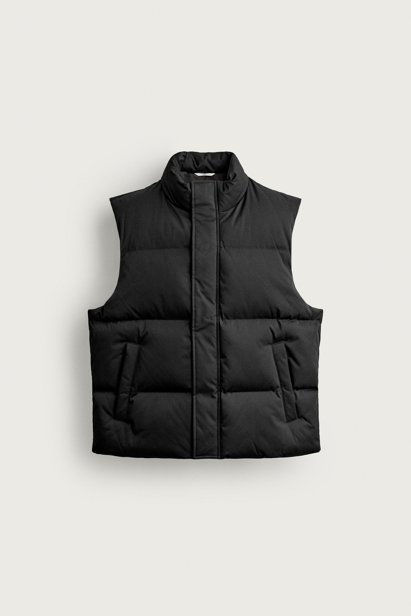Мужской жилет Zara Regular Fit Quilted Vest, цвет: Чёрный — фото 7