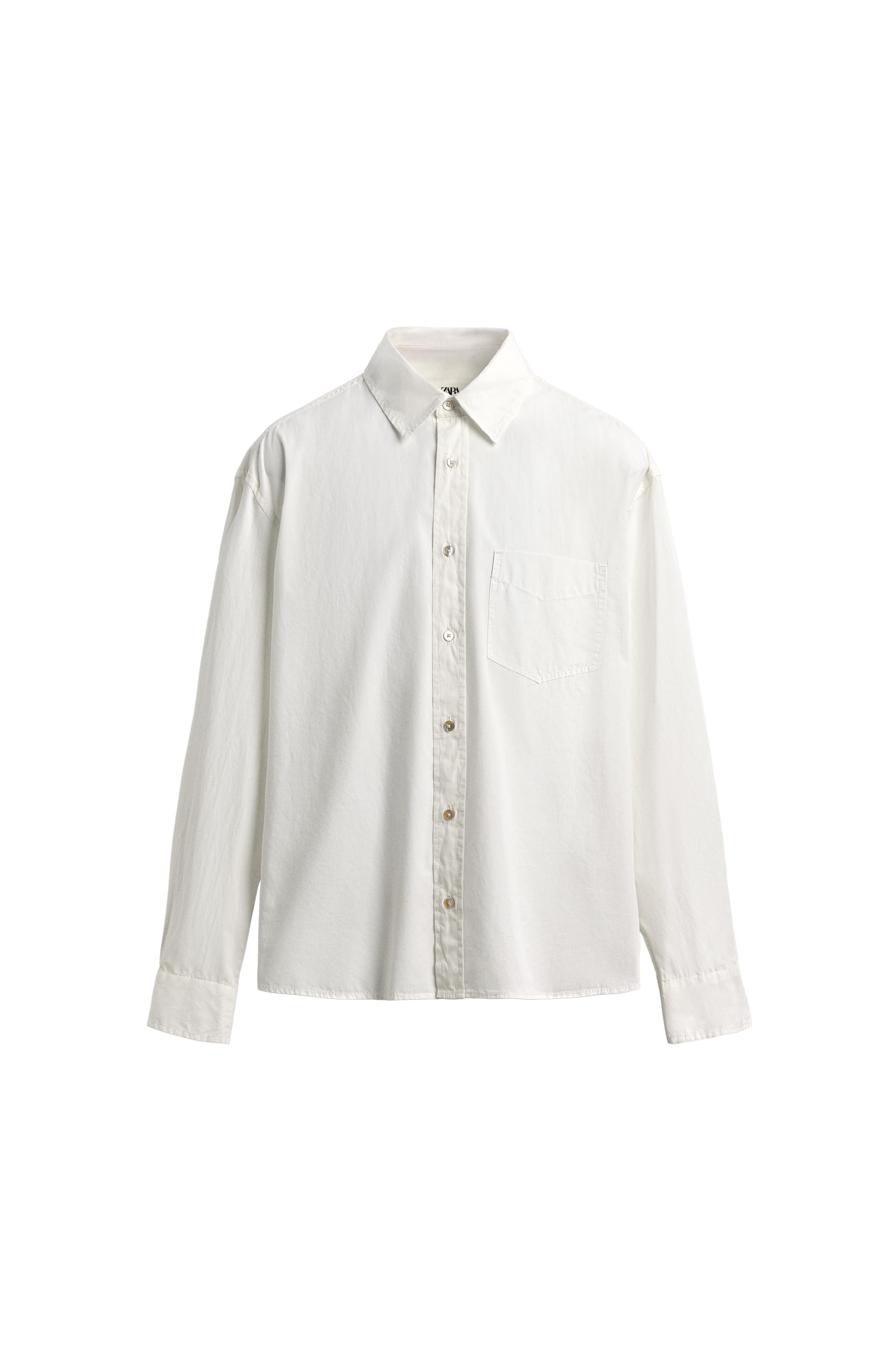 リラックスフィットコットンシャツ - ホワイト | ZARA Japan / 日本