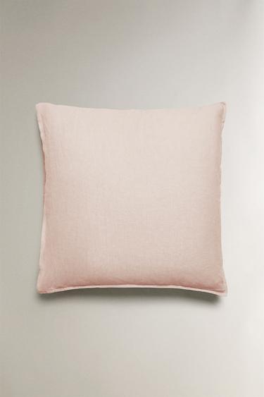 WASHED LINEN PILLOWCASE (140 GXM²) - Pale pink by Zara - Image 1