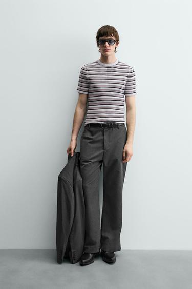 CAMISETA PUNTO CANALÉ RAYAS - rayas de Zara - Imagen 0