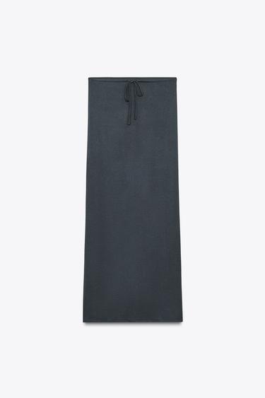 Zara 柔軟莫代爾短裙 - 深無煙煤色