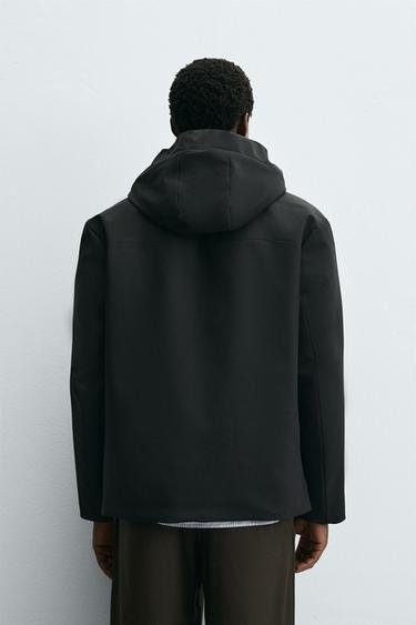TECHNICAL HOODED JACKET - Black by Zara - Image 2